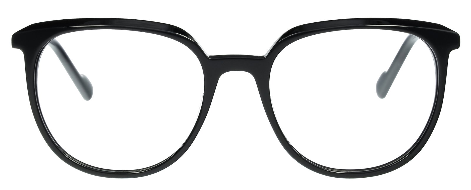 Das Bild zeigt die Eyebar Brille Budapest in schwarz von vorne.